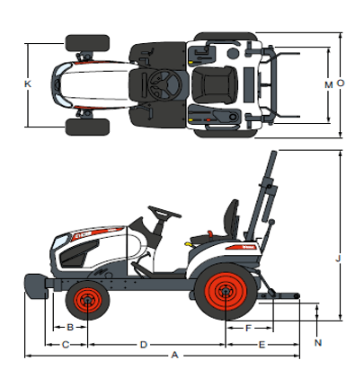 dimenzije kompaktnega traktorja CT1025