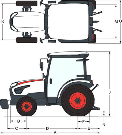 dimenzije kompaktnega traktorja CT4040
